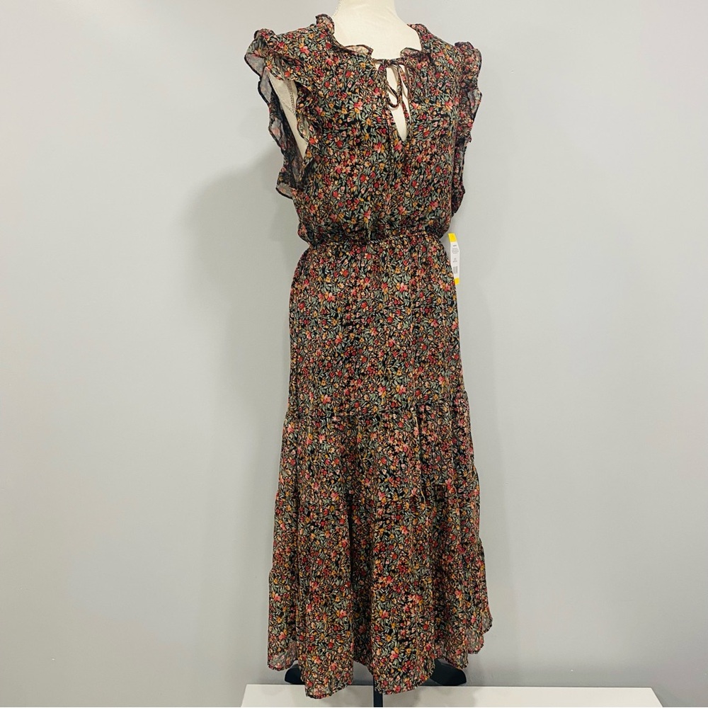BB DAKOTA Steve Madden M Maxi Dress Ditsy Floral Fairy Grunge Tiered Boho Whimsy